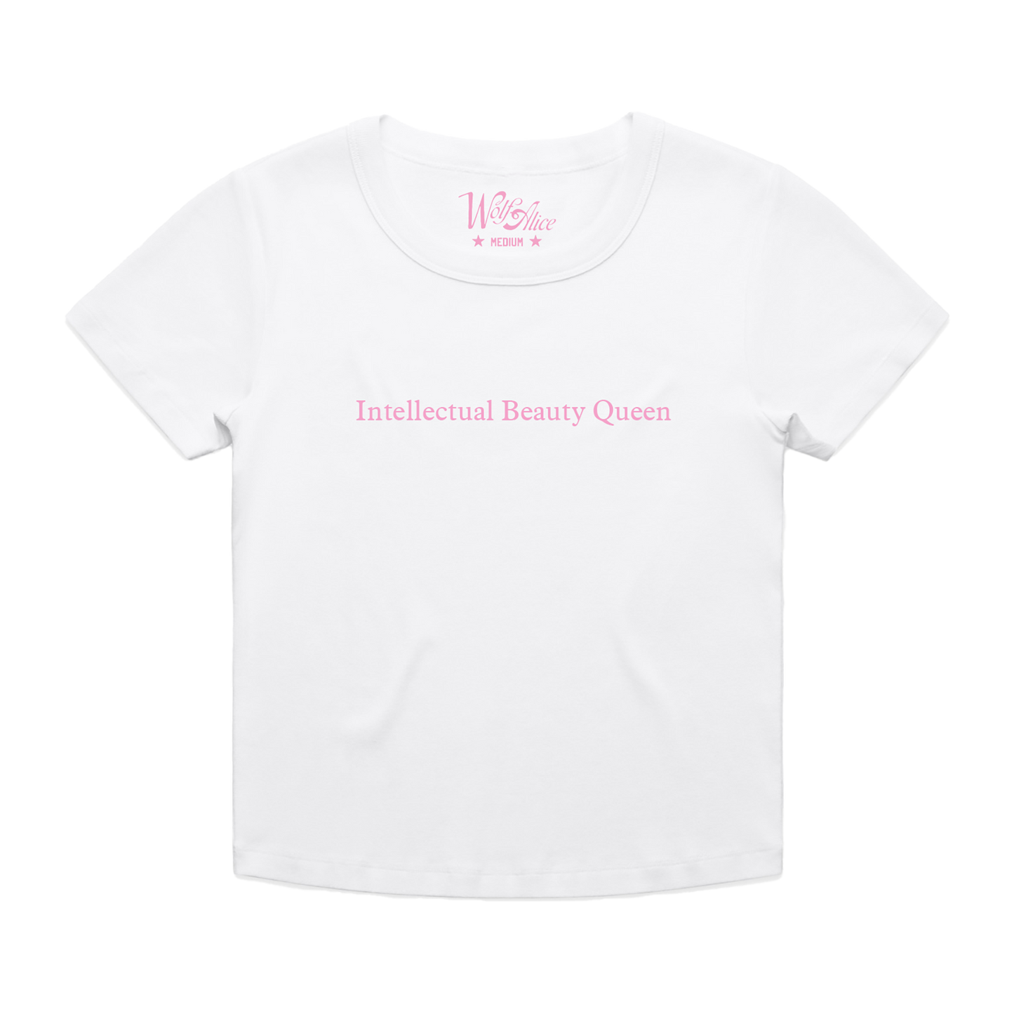 'Intellectual Beauty Queen' White Baby Tee
